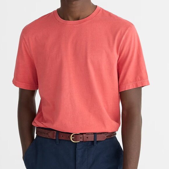 J. Crew Seasoned Red Cotton washed jersey tee/NWT/L - Picture 1 of 8
